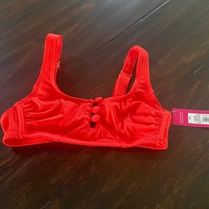NWT * Xhilaration Red Button Swim Top